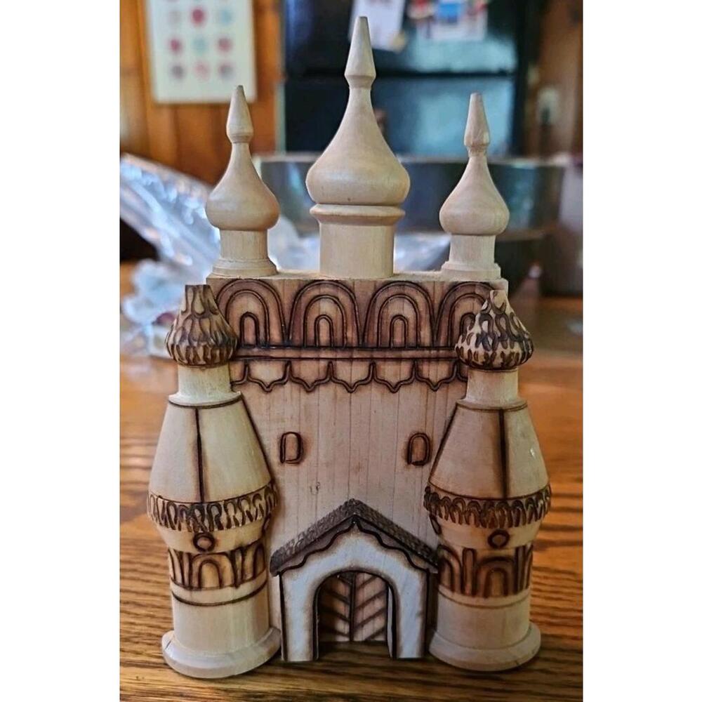 Russian‎ Handcarved Wooden Figure Church